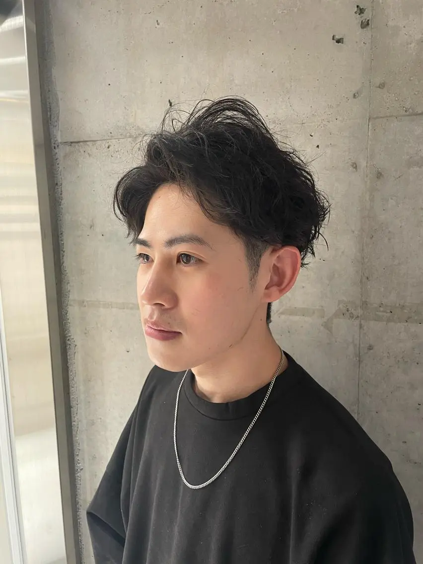 メンズ マッシュ メンズパーマ メンズツイストパーマ ツーブロック 刈り上げ カット ヘアセット 心斎橋/メンズ /ルレイル/地形真希のヘアスタイル
