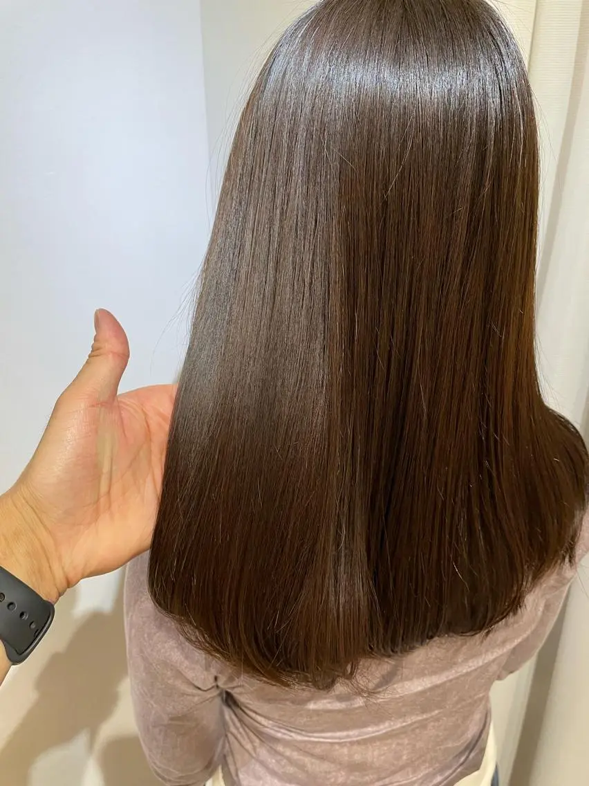 セミロング カラー ブラウンカラー カット ヘアカラー トリートメント 過去一の柔髪ヘア 🌿einshairのヘアスタイル