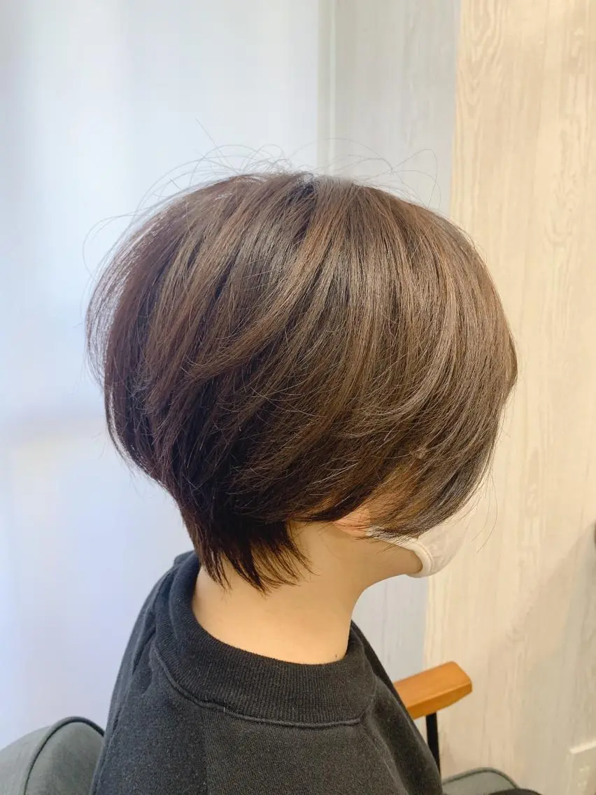 ショート カラー ヘアアレンジ ショートボブ ボブ くびれヘア ショートヘア HUENEST アカデミーサロンのヘアスタイル