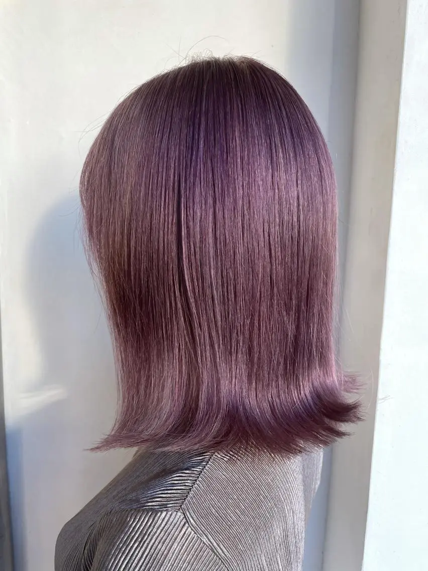 セミロング ヘアカラー トリートメント ブリーチ毛矯正.髪質 改善.髪にドラマをのヘアスタイル