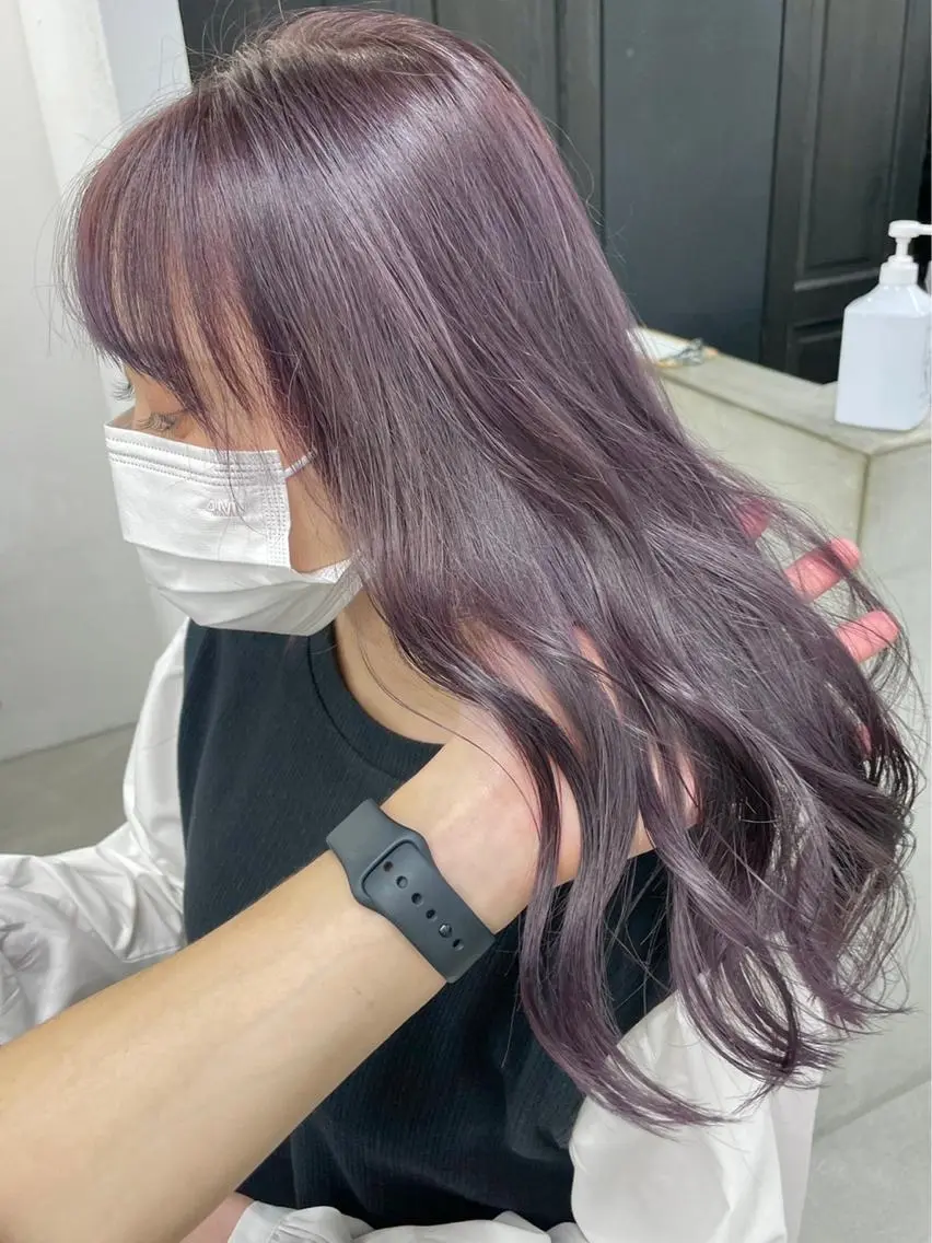 カラー ブリーチ ラベンダーカラー ラベンダーピンク ピンクカラー ブリーチダブルカラー 【koide】のヘアスタイル