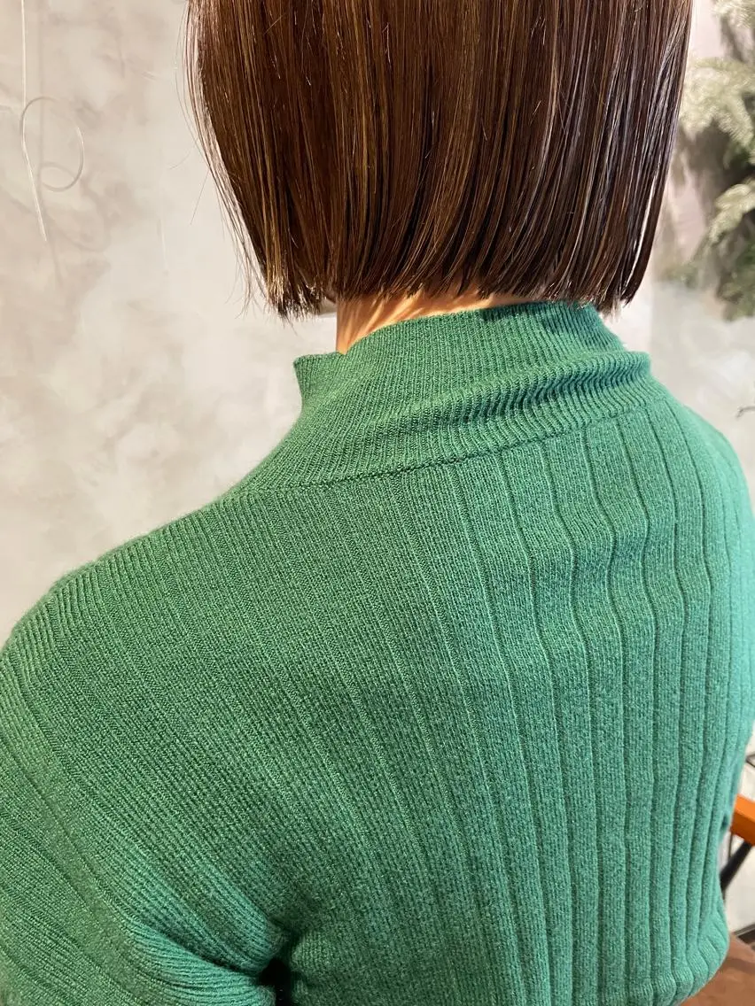 ミディアム ボブ カット ヘアカラー トリートメント ayane⭐️ボブ・ ショート・パーマのヘアスタイル