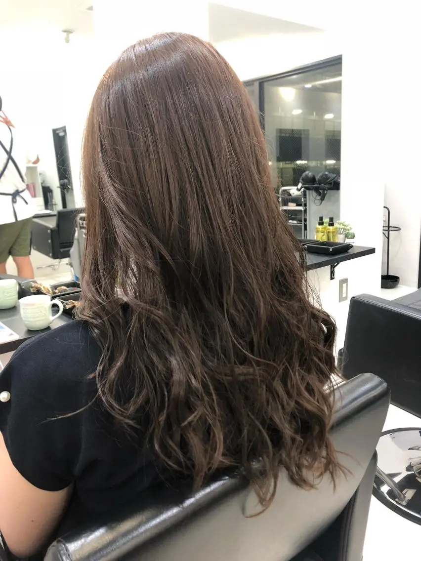 ロング アッシュ ヘアカラー トリートメント 縮毛矯正の達人 ☆　松本のヘアスタイル