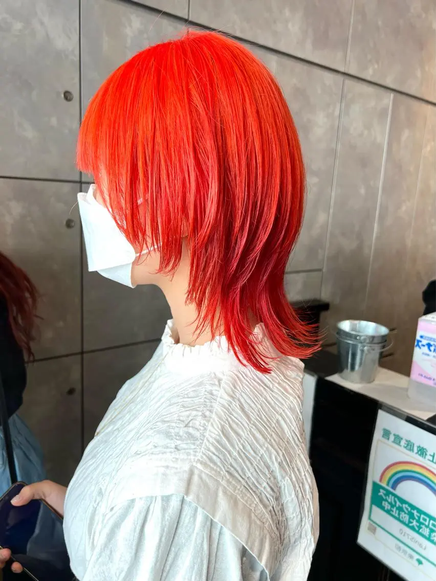 ミディアム カラー ヘアアレンジ ヘアカラー トリートメント ヘアセット 🌈インナーカラー ‘ショウマ’🌈のヘアスタイル