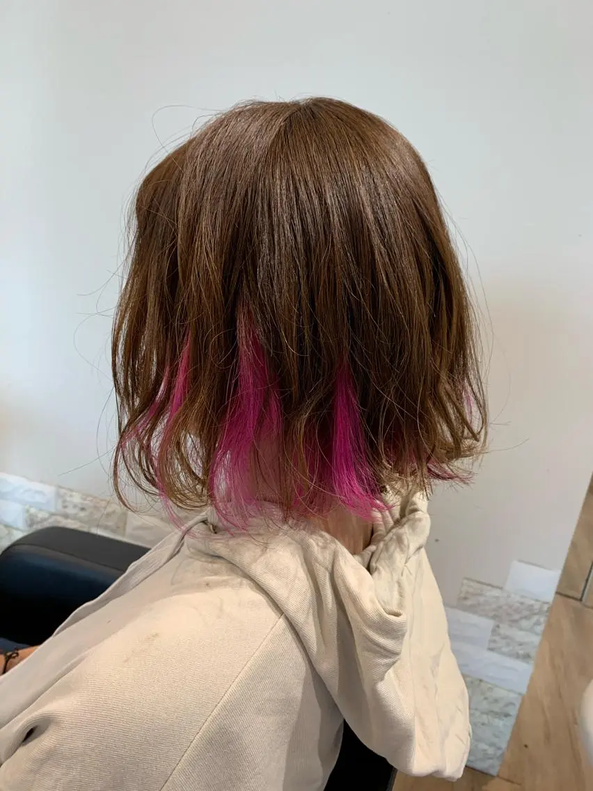 ショート カラー ピンクカラー ヘアカラー 大久保 隆蔵のヘアスタイル
