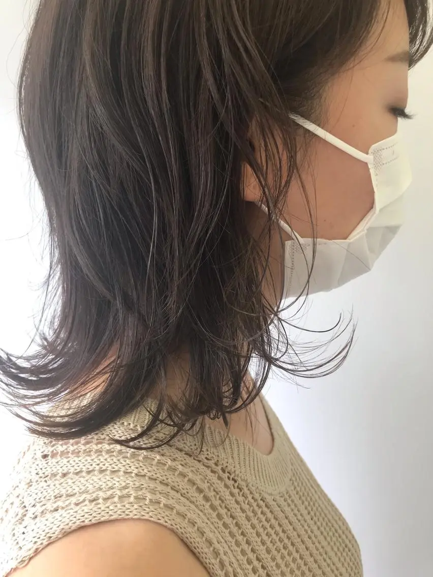 ミディアム カラー ボブ 原 梢のヘアスタイル