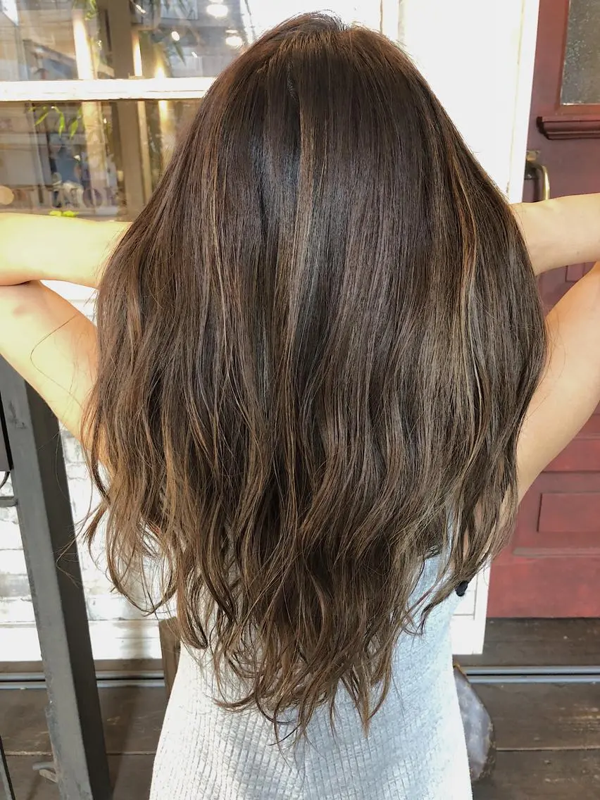 セミロング カラー ハイライトカラー ハイライト hair salon Zöld.のヘアスタイル