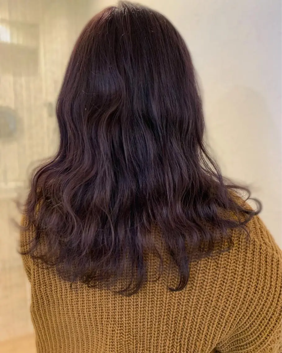 セミロング カラー ブリーチ パープルカラー ヘアカラー m ā l o.🌷 サカモトマイコのヘアスタイル