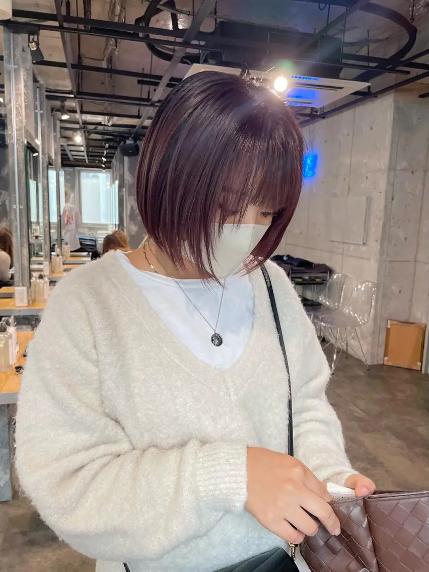 ショート カラー パーマ ヘアアレンジ メンズ キッズ ネイル マツエク・マツパ アイブロウ 透明感カラー・レイヤ ー🎀amika🎀のヘアスタイル
