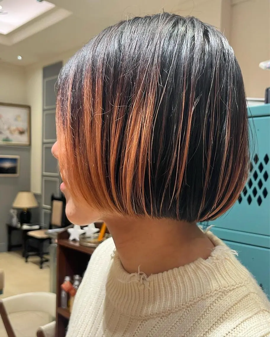 カラー ボブ ｼｮｰﾄｶｯﾄ 梅田 山下　すみれのヘアスタイル