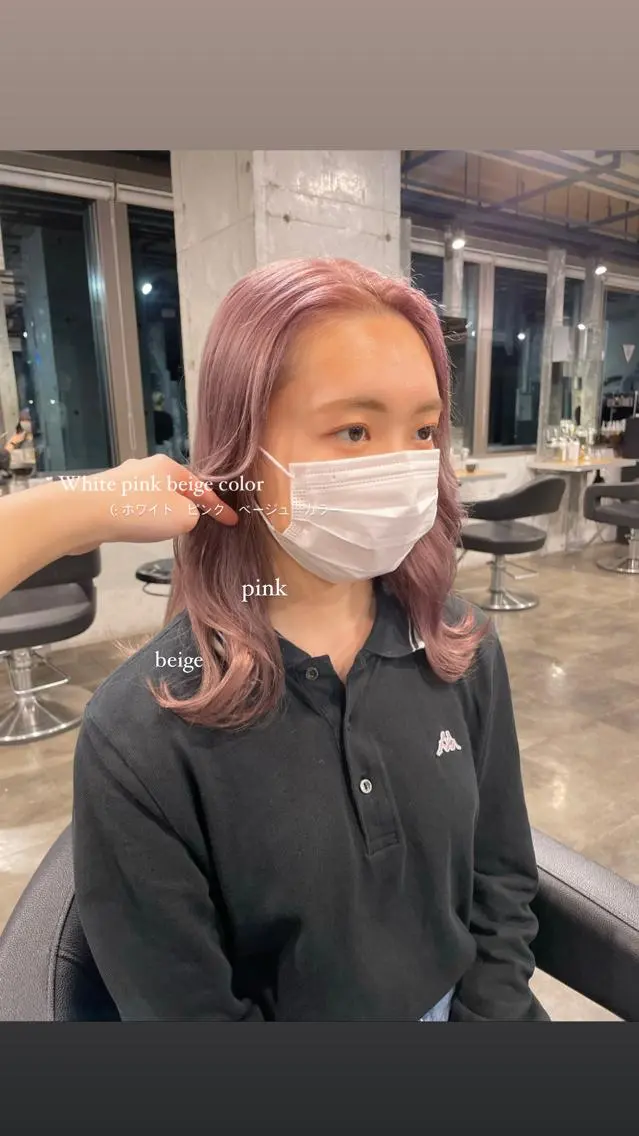 ミディアム カラー パーマ ヘアアレンジ メンズ キッズ ネイル マツエク・マツパ アイブロウ 透明感カラー・レイヤ ー🎀amika🎀のヘアスタイル