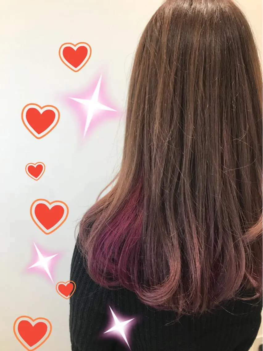 ミディアム カラー ピンクカラー 新宿駅近♡個室 ♡関口三都季🌜のヘアスタイル