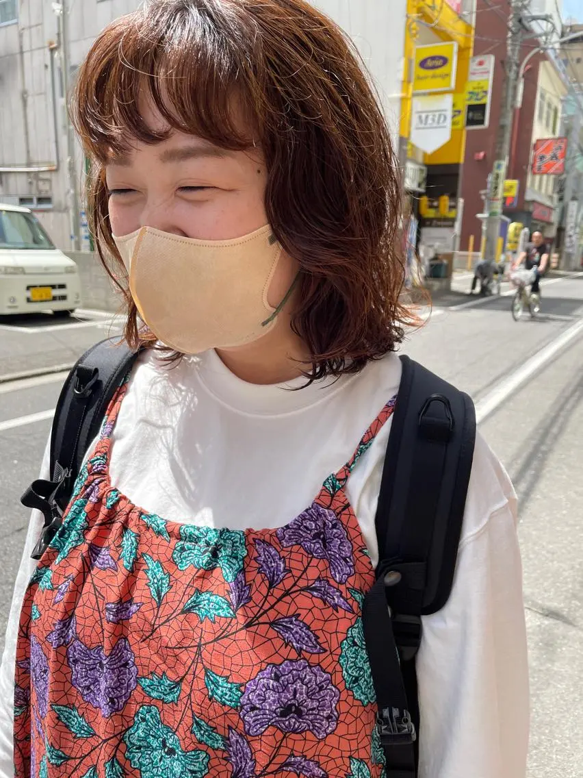 ミディアム ミディアムパーマ カット パーマ トリートメント ayane⭐️ボブ・ ショート・パーマのヘアスタイル