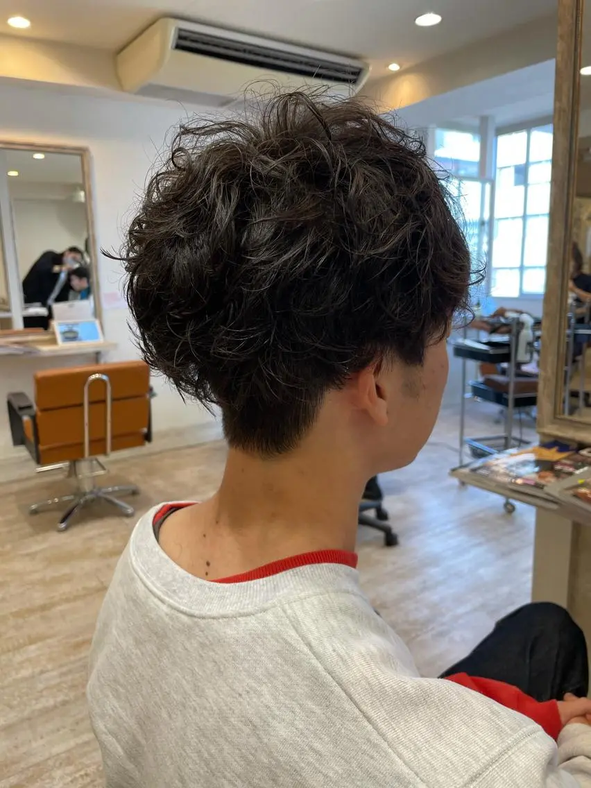 ショート パーマ メンズ 小顔/似合わせカット 杉山莉菜のヘアスタイル