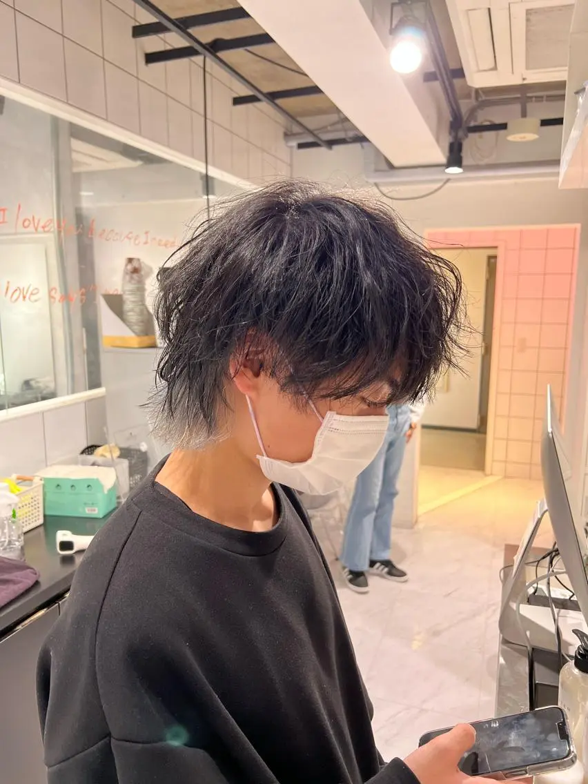 ミディアム メンズ カット ヘアカラー トリートメント 🔥札幌No.1🥇 パーマ特化美容師🔥のヘアスタイル