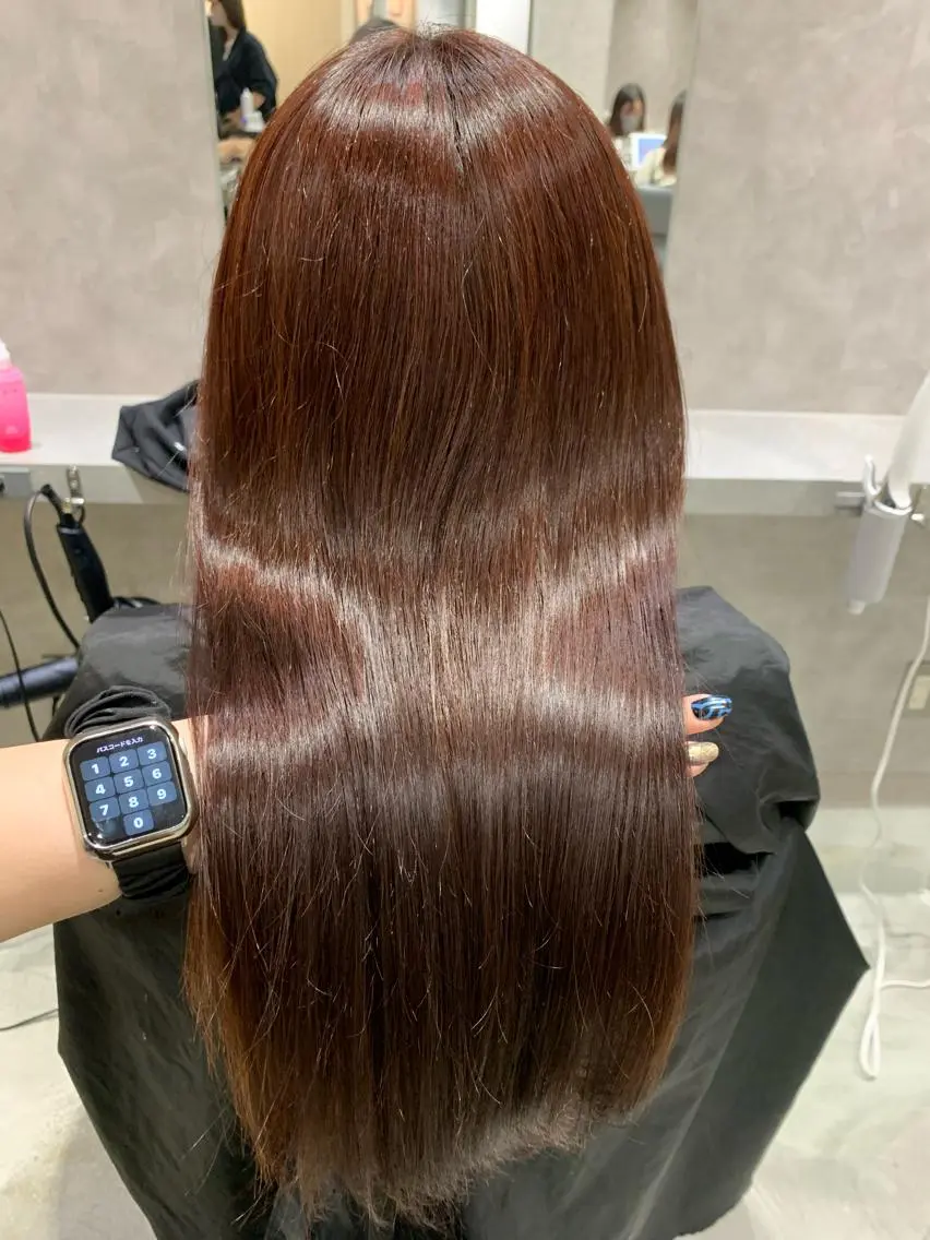 ロング カラー ヘアカラー トリートメント 新宿♥ハッシュカット 暖色カラー♥Unaのヘアスタイル