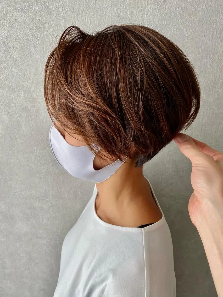 ショート ショートボブ ボブ くびれヘア 韓国風ヘア ショートヘア カット ヘッドスパ 伊藤 早人のヘアスタイル