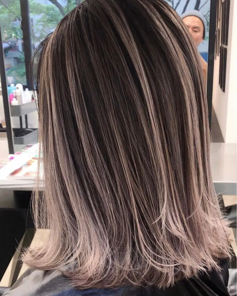 ミディアム カラー 縮毛矯正 高野 真弥のヘアスタイル