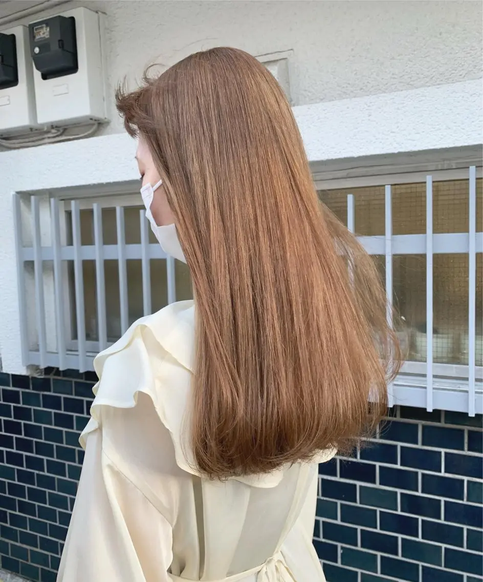 セミロング カラー ベージュカラー ブリーチ 似合わせカラー🫶 小川千波のヘアスタイル