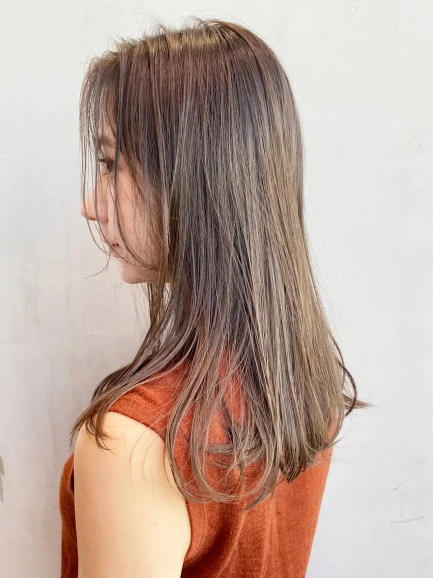 セミロング カラー パーマ ヘアアレンジ ブラウンカラー ITbyALBUM 中野店のヘアスタイル