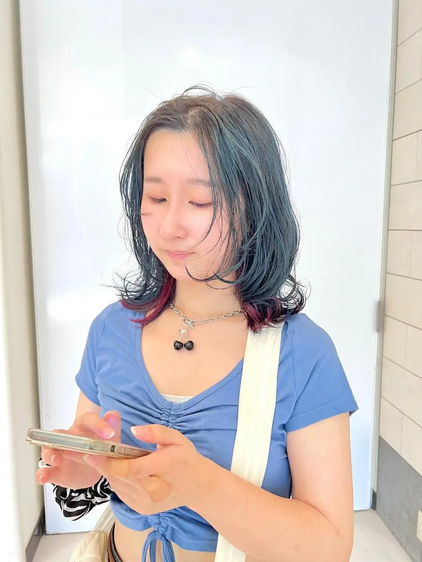 ミディアム フルガキ ハルカ天神美容室のヘアスタイル