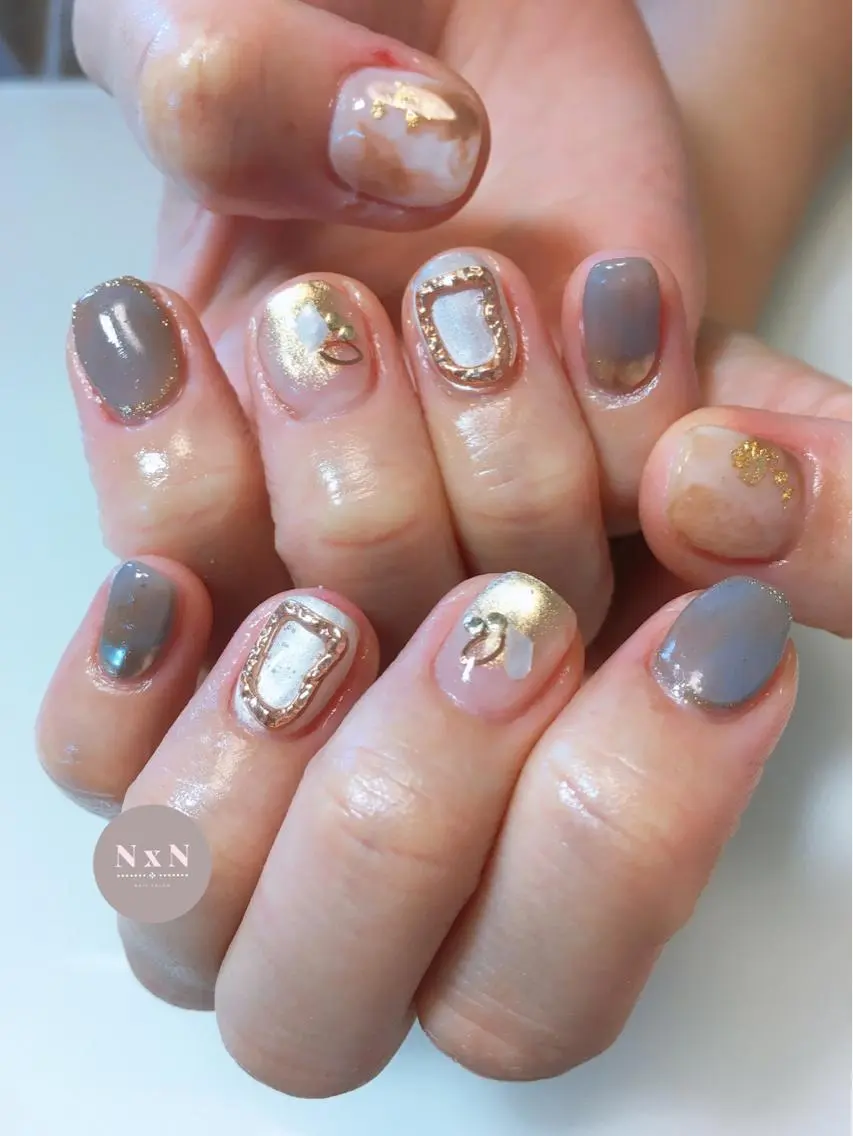 ネイル ジェルネイル ぷっくりネイル nail salon N×Nのネイルデザイン