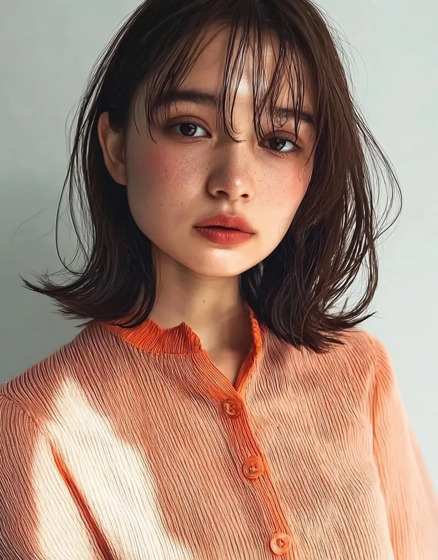 ミディアム カラー デザインカラー✨ 透明感カラー菊地真保のヘアスタイル
