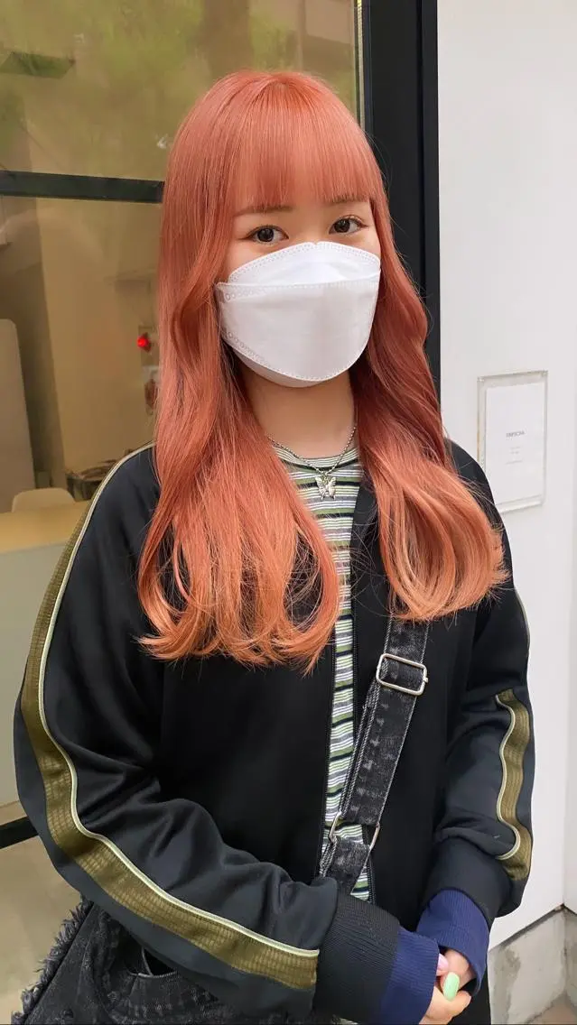 ロング カラー カット ヘアカラー 縮毛矯正 RURI韓国ボブ 🇰🇷タッセルボブのヘアスタイル