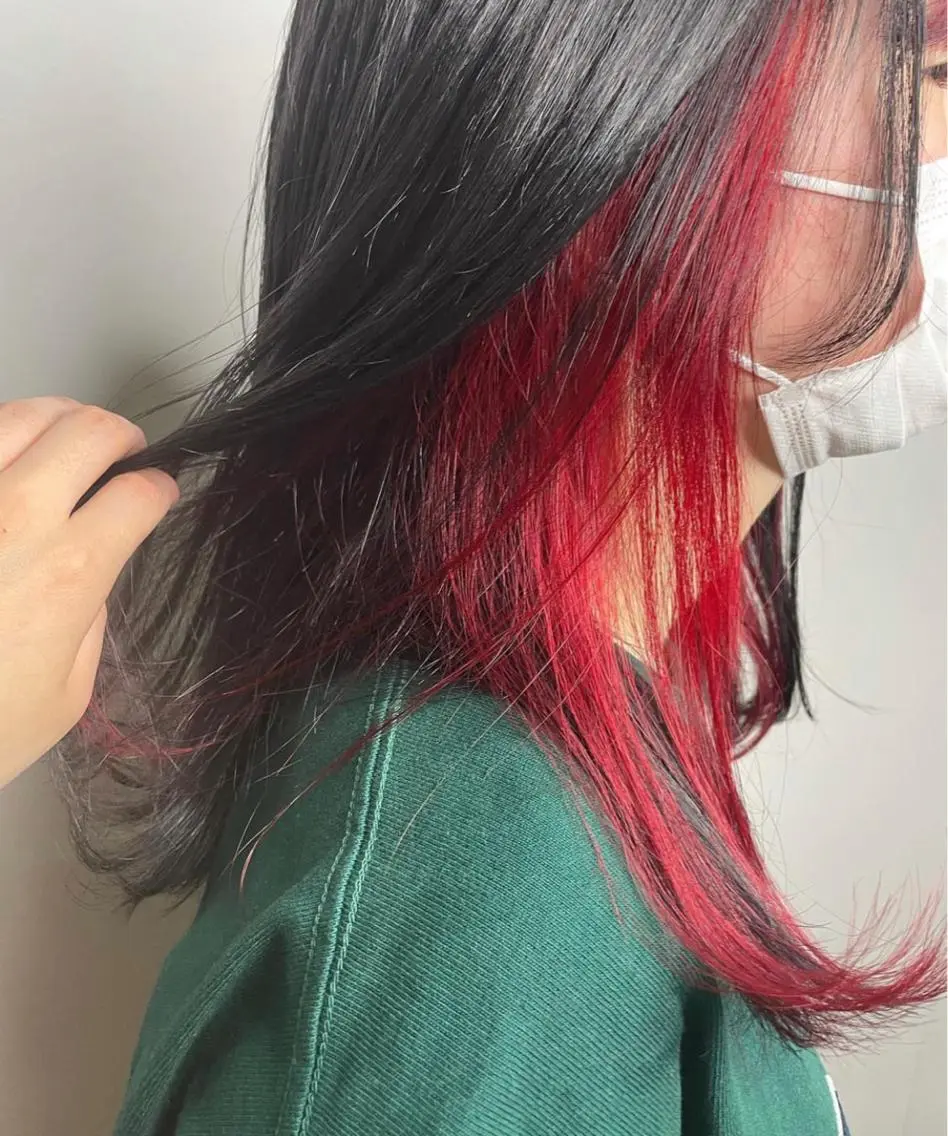 ロング カラー レッドカラー ナチュラルカラー 児玉優香のヘアスタイル