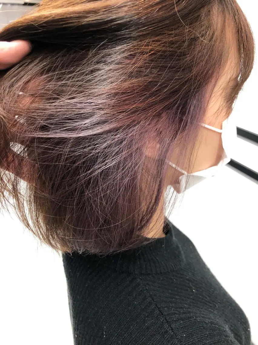 カラー ハイライトカラー インナーカラー ピンクカラー バイオレットカラー 髪質改善 レイヤーカット 早崎太生のヘアスタイル
