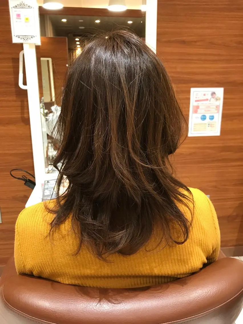 ロング カラー ヘアアレンジ ロングレイヤー レイヤーカット ロング テラモト カズヨシのヘアスタイル