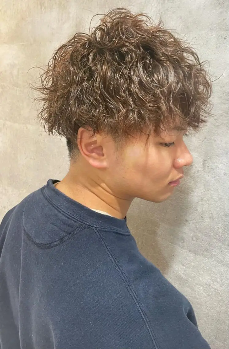 ショート パーマ メンズ メンズパーマ 波巻きパーマ カット パーマ 骨格整形カット/ ショート✂️堀夢哉のヘアスタイル