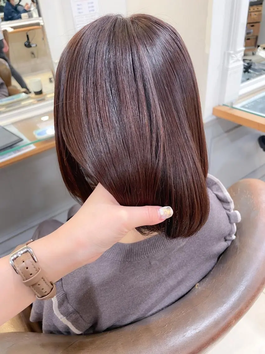 ショート カラー カシス ピンクカラー カット ヘアカラー ✨カラー支持No.1 🧸ワキ カナコ🧸のヘアスタイル