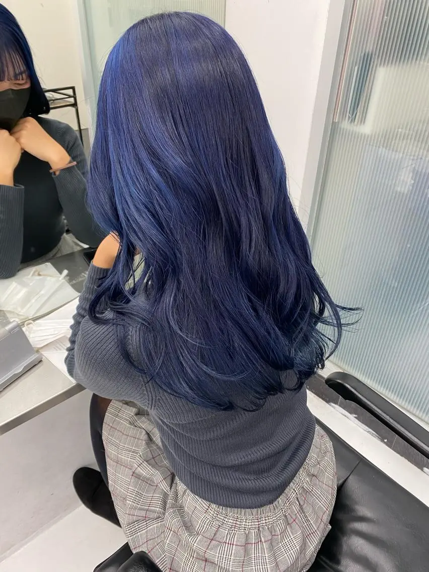 ロング カラー ブルーカラー ネイビーカラー Ayuri🫧 Laughのマツエク・マツパデザイン