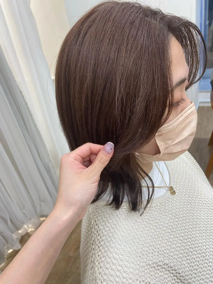 ミディアム カラー パーマ ヘアアレンジ メンズ キッズ ネイル マツエク・マツパ カット ヘアカラー トリートメント 横浜Bob美容師🤎 ERINAのヘアスタイル