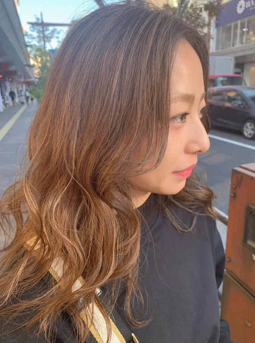セミロング カラー ハイライトカラー ハイライト ヘアカラー m ā l o.🌷 サカモトマイコのヘアスタイル