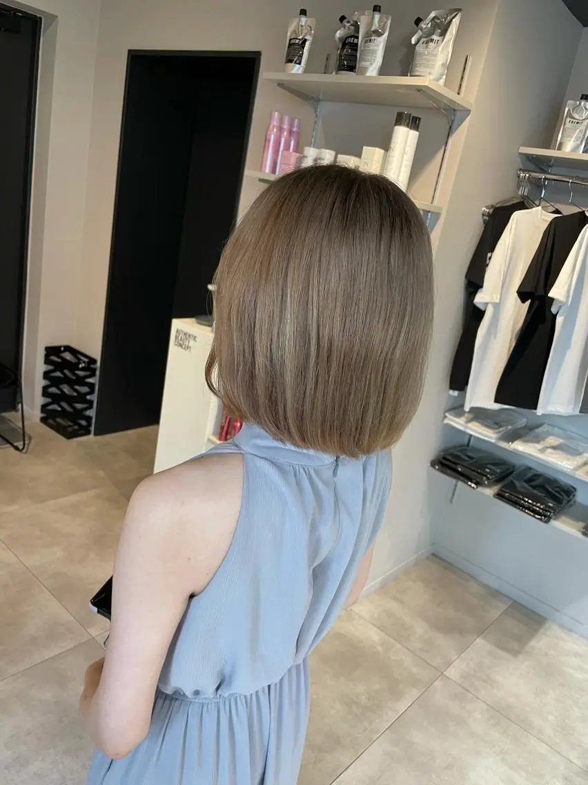 ミディアム カラー カット ヘアカラー トリートメント レイヤー×髪質改善 ×透明感/杉田 圭のヘアスタイル