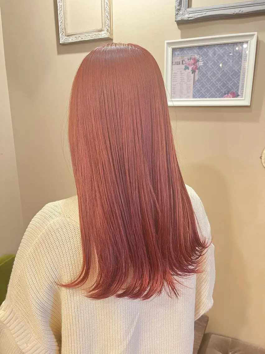 セミロング カラー ピンクカラー 髪質改善×ケアブリー チ特化【ケンタ】のヘアスタイル