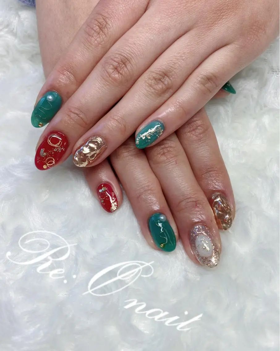 ネイル 成人式 ハンドネイル Re:Ø nail 🩵TSUJIのネイルデザイン