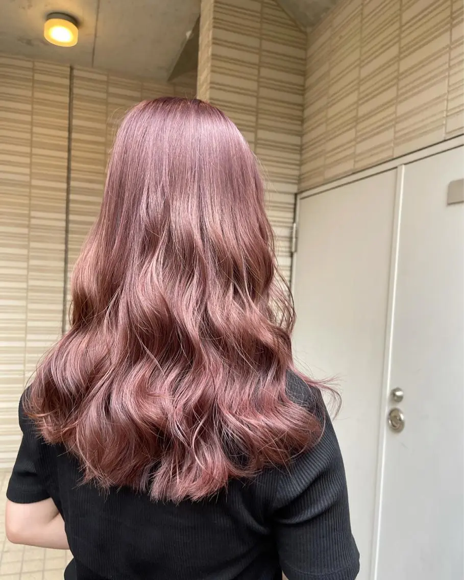 カラー ピンクカラー ピンクパープル 竹尾 優斗のヘアスタイル
