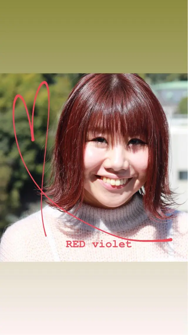 ミディアム カラー レッドカラー バイオレットカラー ヘアカラー Viage （ビアージュ）のヘアスタイル