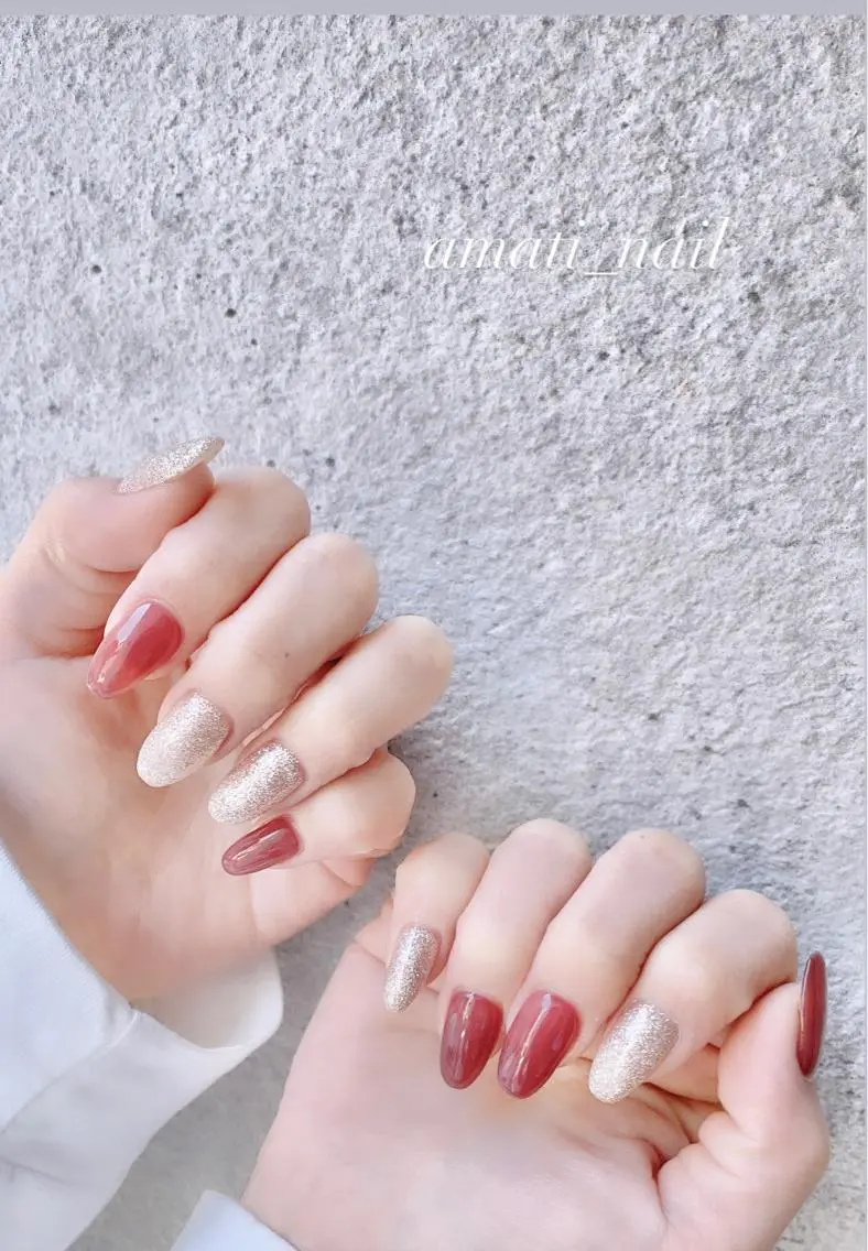 ネイル クリアネイル フットネイル ジェルネイル グラデーション ラメ(グリッター) ハンドネイル amati_nail TAKAKOのネイルデザイン