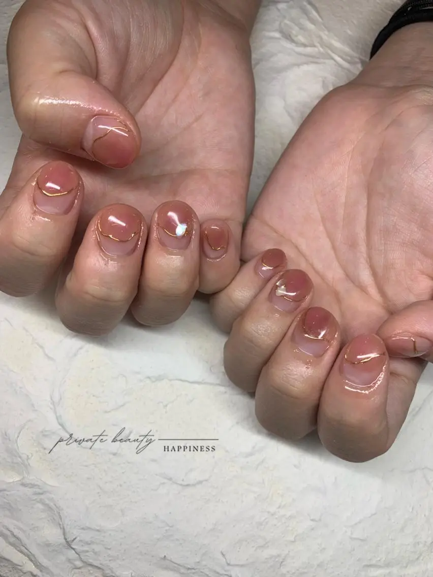 ネイル アートネイル ラメ(グリッター) スカルプネイル 夏ネイル happiness nailのネイルデザイン