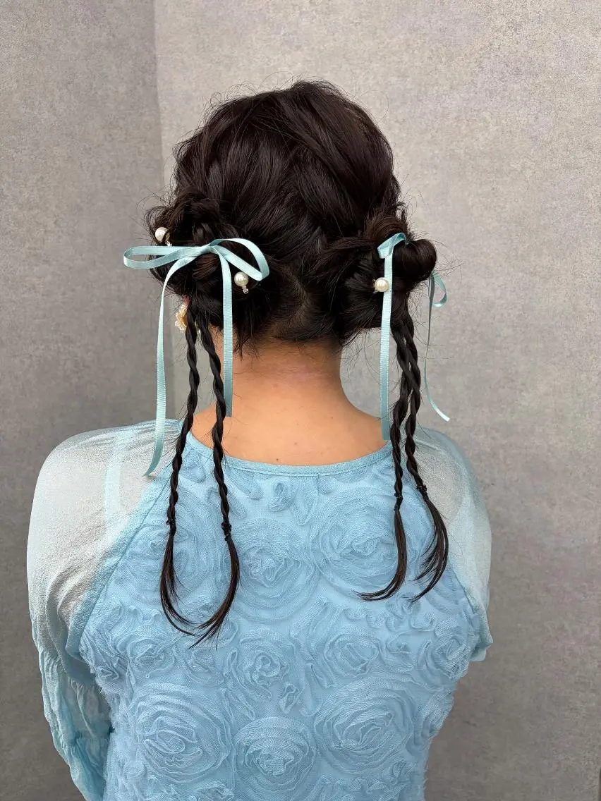 ヘアアレンジ お団子ヘア ヘアセット さや🍀/透明感 カラー/ヘアセットのヘアスタイル