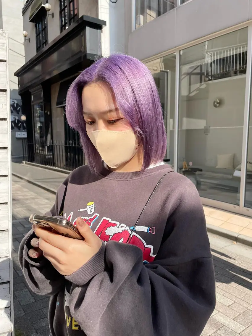 ショート カラー ラベンダーカラー パープルカラー ハイトーン×レイヤー ／遠藤将太のヘアスタイル
