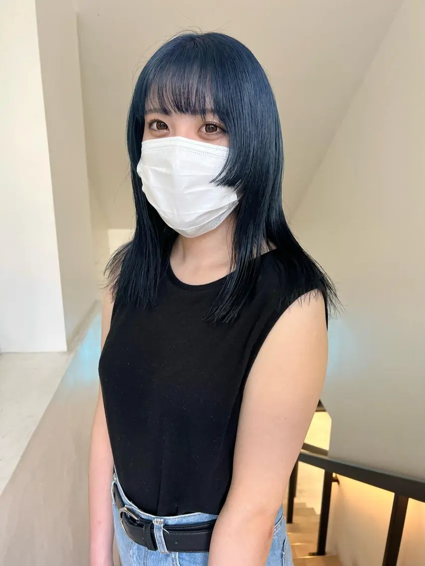 ミディアム カラー 姫カット 顔周りカット/透明感 カラー✂️MEIのヘアスタイル
