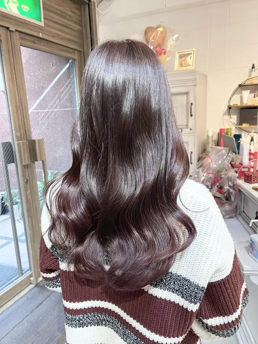 ロング カラー 透明感カラー 髪質改善で 憧れの潤艶美髪にのヘアスタイル