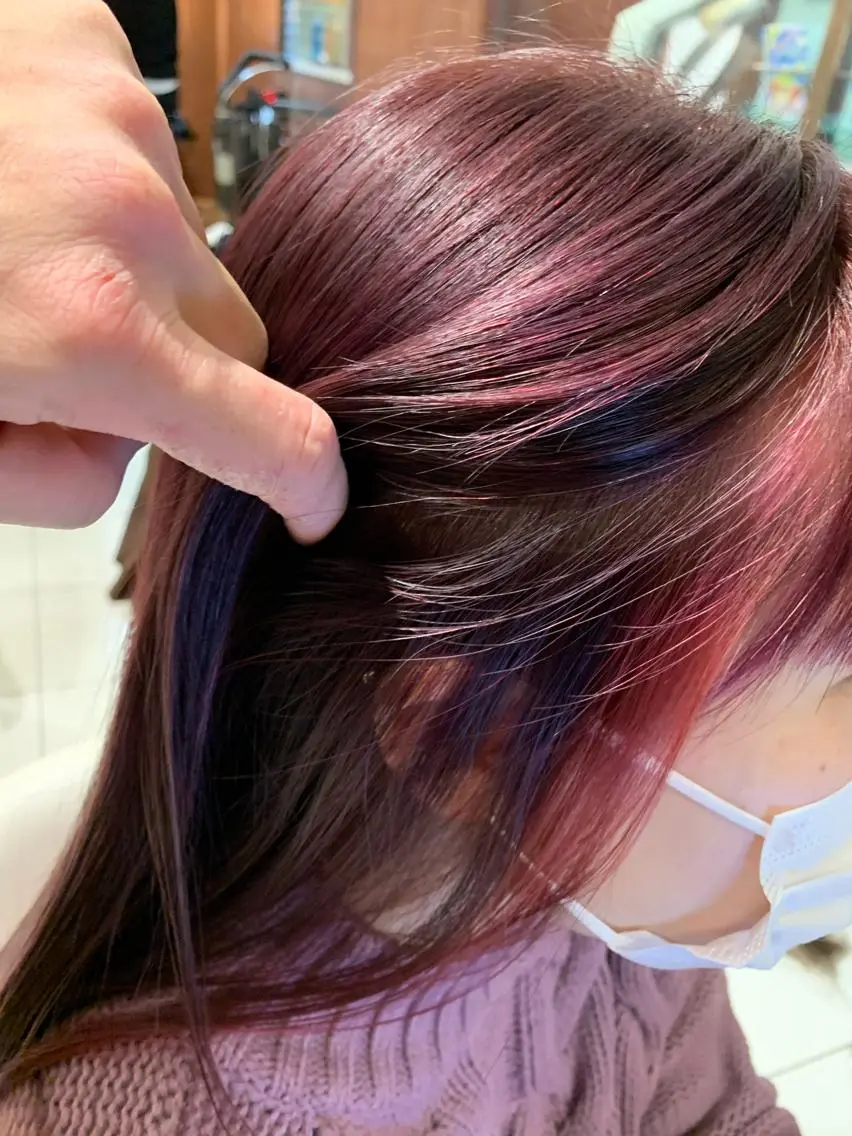 セミロング カラー ヘアアレンジ インナーカラー ピンクカラー 白髪手術/髪質改善 /浦和⭐️Ryu⭐️のヘアスタイル