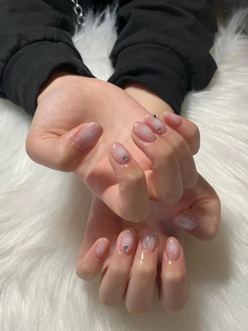 ネイル チークネイル ワンホンネイル Ru nail♡のネイルデザイン