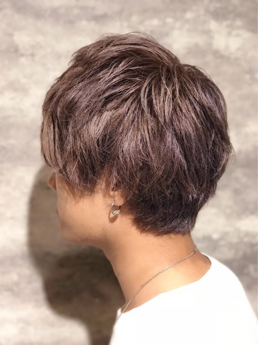 ショート カラー ベージュカラー パープルカラー 🫟Blanco🫟 Color&Careのヘアスタイル